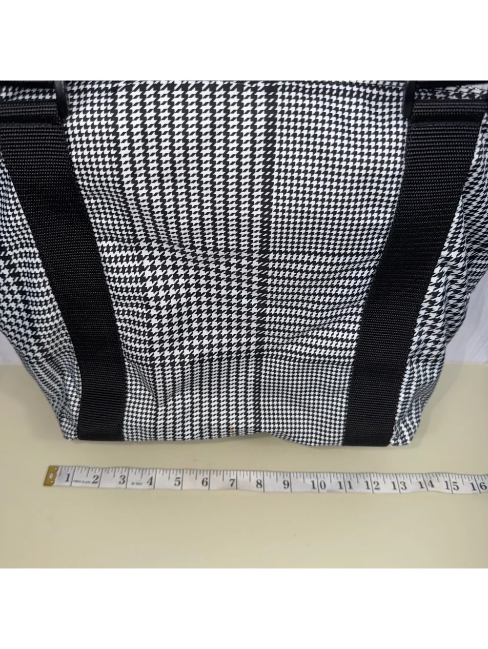 Lauren Ralph Lauren Houndstooth Plaid Tote Bag